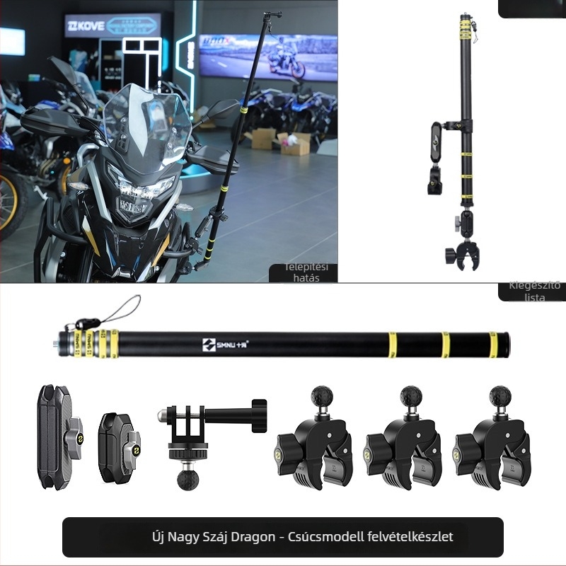 Fényképező állvány, U-alakú többkamerás felvételi készlet; alumínium ötvözet; teherbírás 500 g; 3 részre osztható; motorkerékpárral kompatibilis