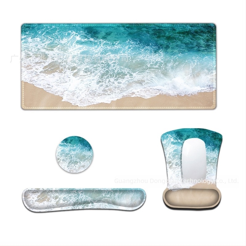 Csukló- és egérpad készlet — gumírozott asztali párna, egyoldalas, csúszásmentes, nyomtatott logóval, Esport stílus