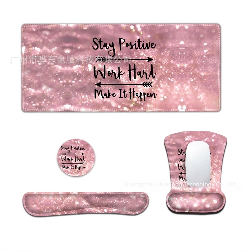 Csukló- és egérpad készlet — gumírozott asztali párna, egyoldalas, csúszásmentes, nyomtatott logóval, Esport stílus