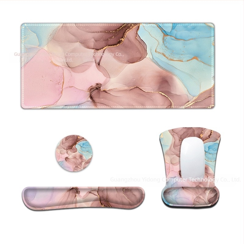 Csukló- és egérpad készlet — gumírozott asztali párna, egyoldalas, csúszásmentes, nyomtatott logóval, Esport stílus