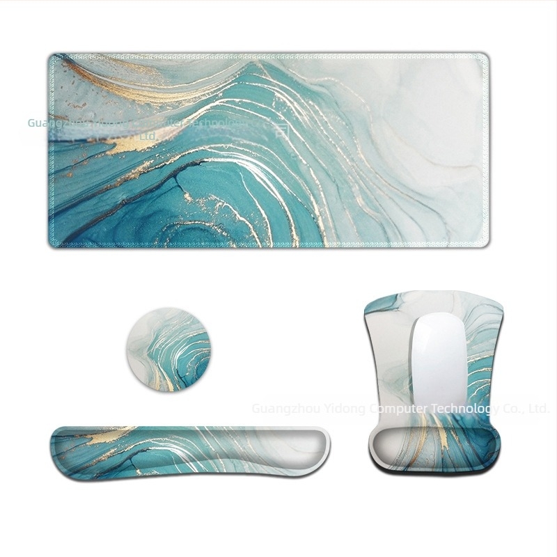 Csukló- és egérpad készlet — gumírozott asztali párna, egyoldalas, csúszásmentes, nyomtatott logóval, Esport stílus