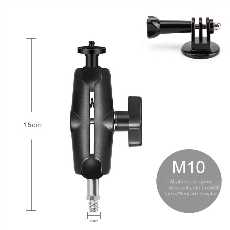Alumínium ötvözetű rögzítő motoros akciókamerához, M10 csipesz, kompatibil GoPro 9/8, ACTION, Insta360 One R/X2