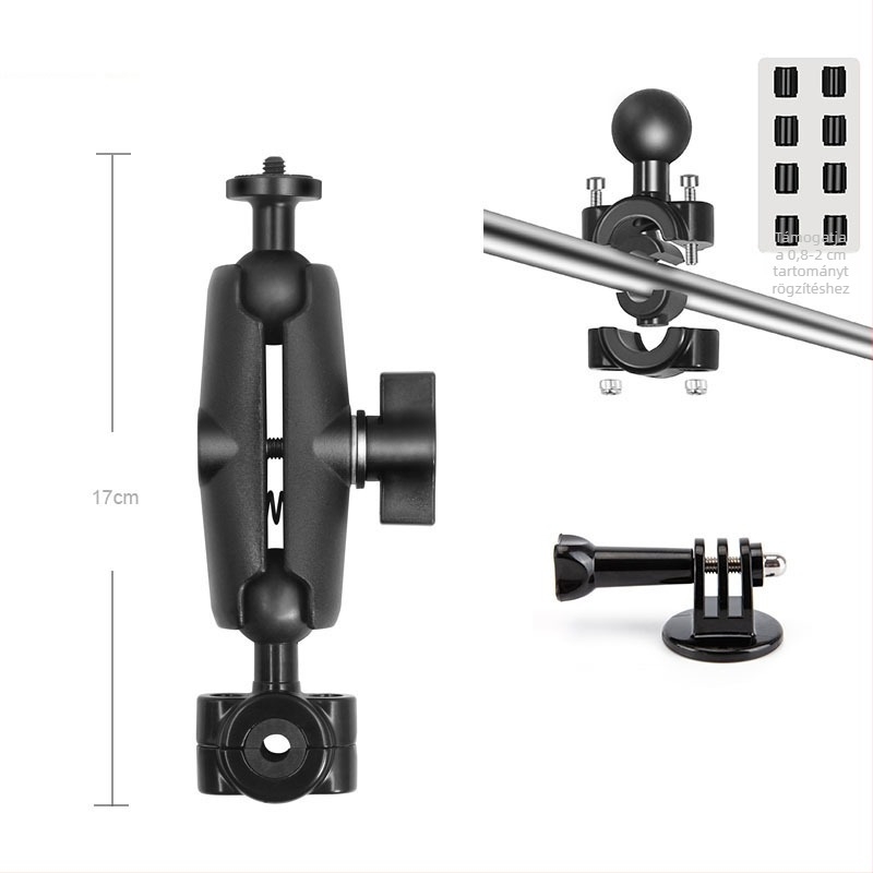 Alumínium ötvözetű rögzítő motoros akciókamerához, M10 csipesz, kompatibil GoPro 9/8, ACTION, Insta360 One R/X2