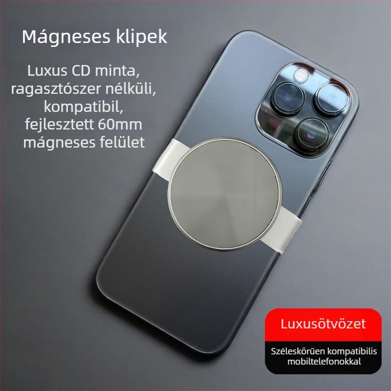 Mágneses hátklip, ragasztó nélküli, snap-on kialakítás, ötvözet anyag