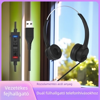 Iroda fejhallgató – Üzleti sorozat, zajcsökkentés, USB-kapcsolat, modell M13, 1,8 m kábel