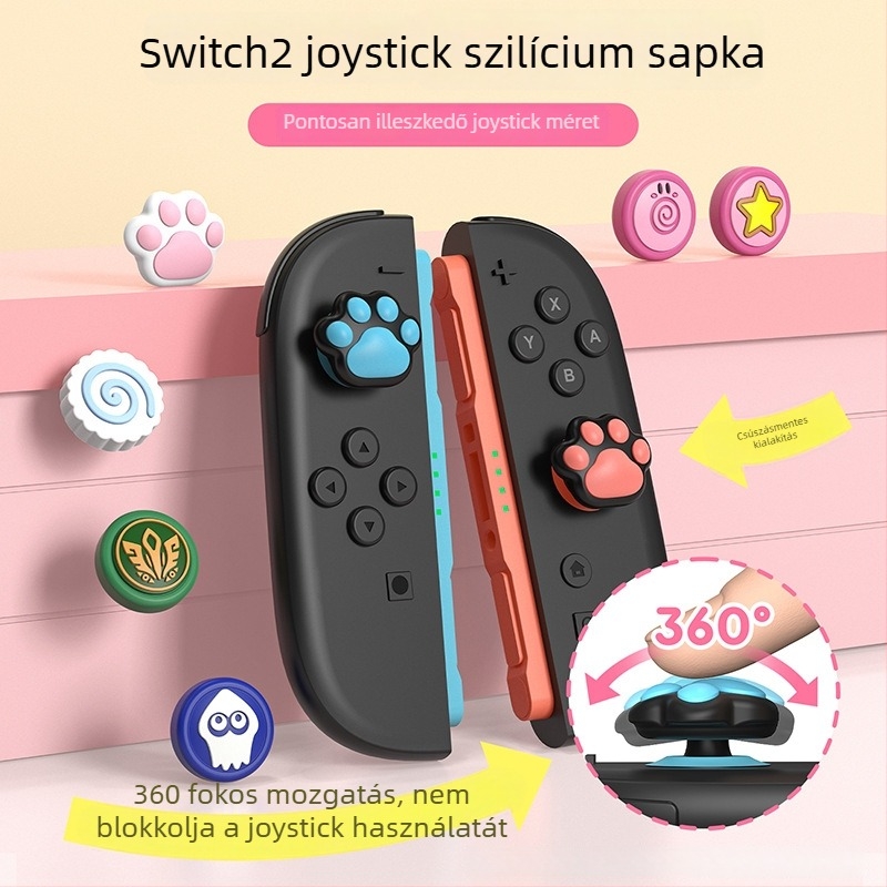 Switch 2 szilikon joystick sapkák, márka Good value, anyag: szilikon, gyártás: kompressziós vulkanizálás