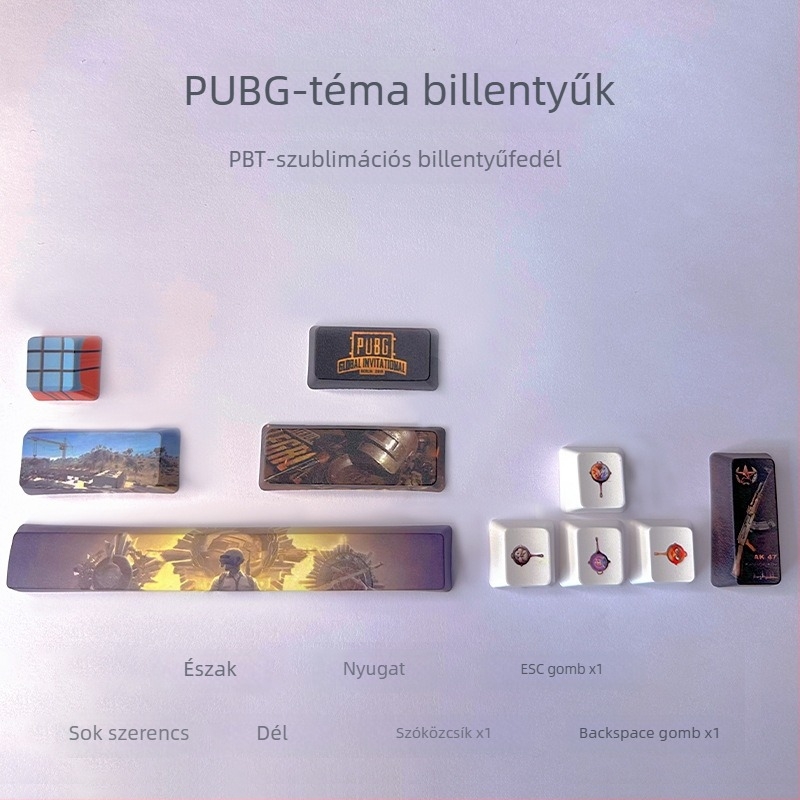 PBT kulcstartó készlet mechanikus billentyűzethez, 10 darab, ötoldalas Dye-Sublimáció, testreszabott téma, zöld kapcsolóval kompatibilis