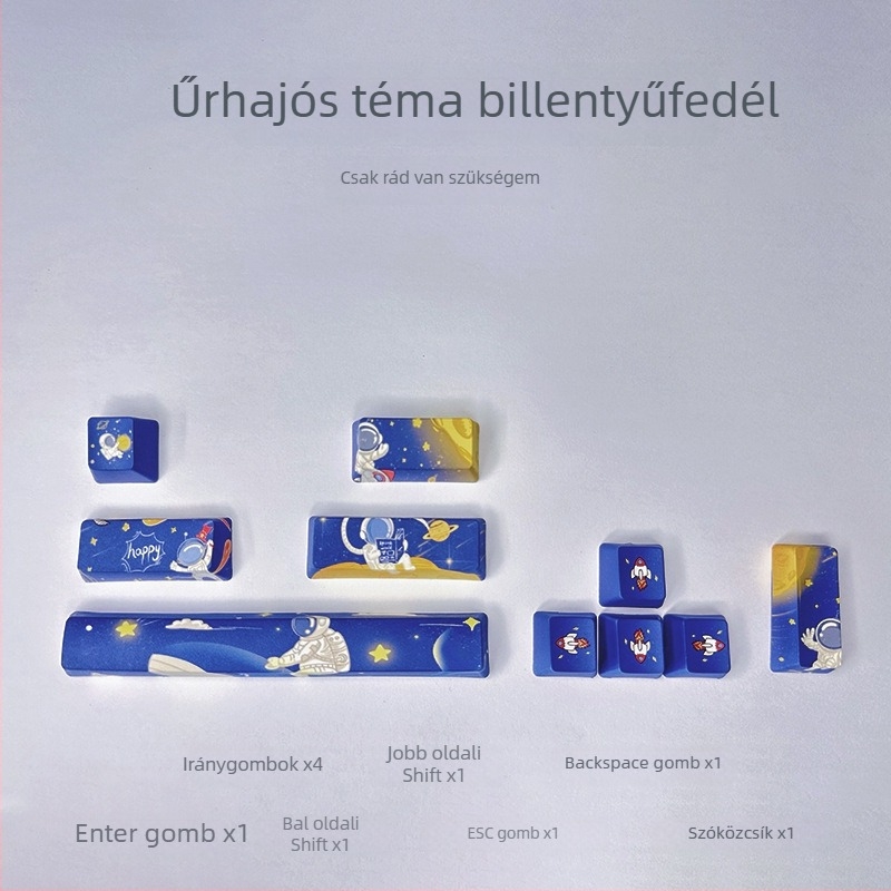 PBT kulcstartó készlet mechanikus billentyűzethez, 10 darab, ötoldalas Dye-Sublimáció, testreszabott téma, zöld kapcsolóval kompatibilis