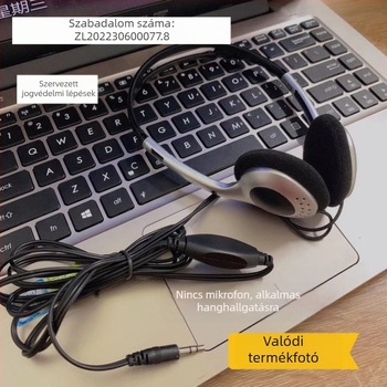 Vezetékes fejhallgató mikrofonnal, 3,5 mm-es csatlakozó, 1,2 m kábel, 30 mm hangszóró, frekvencia-tartomány 20 Hz-20 kHz