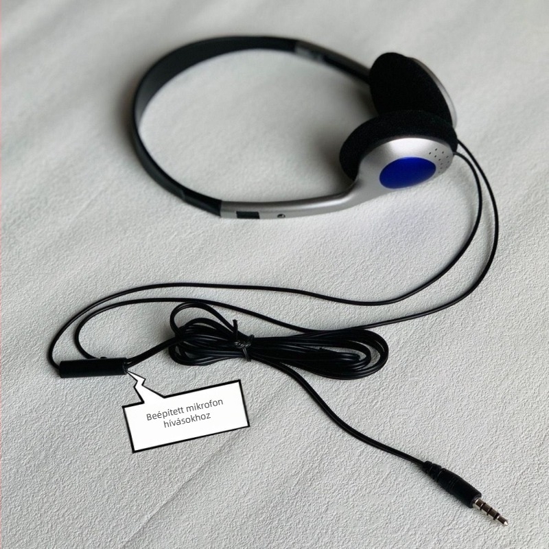 Vezetékes fejhallgató mikrofonnal, 3,5 mm-es csatlakozó, 1,2 m kábel, 30 mm hangszóró, frekvencia-tartomány 20 Hz-20 kHz