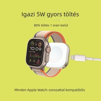Apple Watch mágneses vezeték nélküli töltő, 5W gyors töltés, MFi tanúsítvány, hordozható