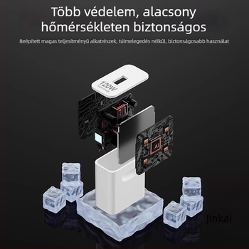 120W gyorstöltő Huawei, Honor, Oppo és Android készülékekhez — QC 4.0, 120W kimenet, univerzális kompatibilitás