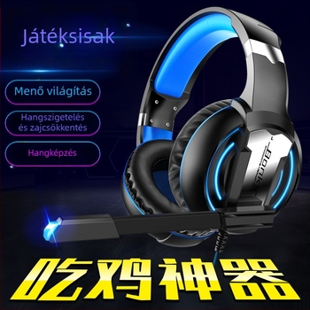 Vezetékes játékfejhallgató mikrofonnal, 3,5 mm csatlakozó, frekvenciatanomány 20-20000 Hz, impedancia 16 Ω, érzékenység 116 dB/mW, torzítás 2%