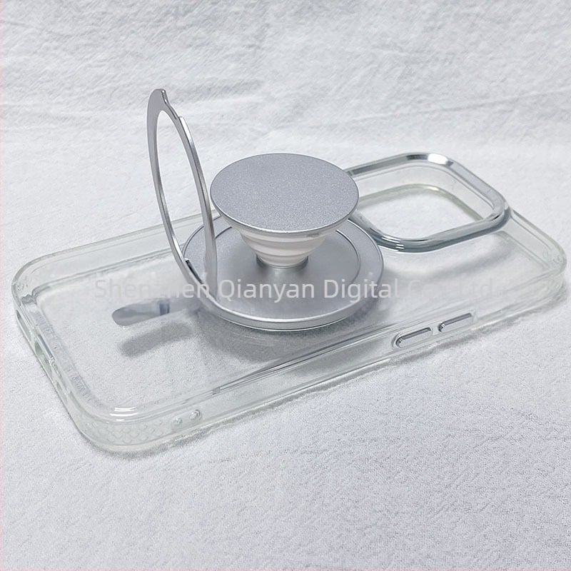 Snap-on mágneses telefon-tartó összecsukható teleszkópos karral, körkörös mágneses szívóalappal, univerzális kompatibilitás, anyagok: ABS+TPU+mágnes+alumíniumötvözet