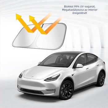Elülső szélvédő autóárnyékoló fólia – alumíniumfólia, teleszkópos telepítés, univerzális illeszkedés, logónyomtatás, testreszabás
