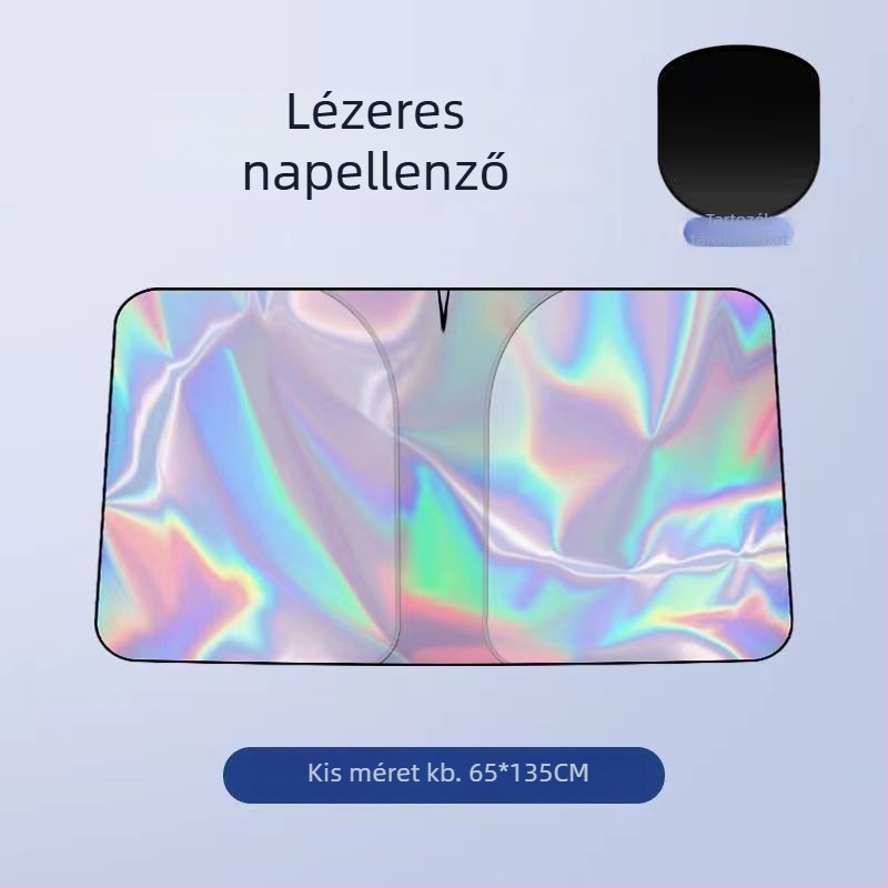 Elülső szélvédő autóárnyékoló fólia – alumíniumfólia, teleszkópos telepítés, univerzális illeszkedés, logónyomtatás, testreszabás