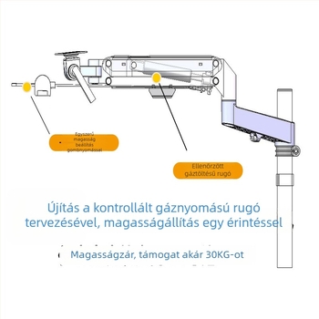 Emelő típusú ergonómikus billentyűzet- és egérállvány, magas széntartalmú acélból, univerzális kompatibilitás