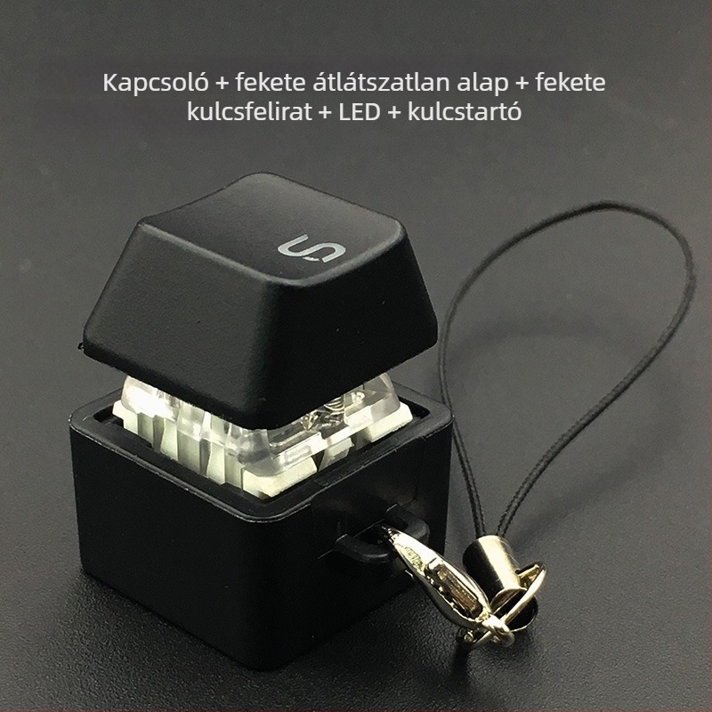 Kulcstartó - Elektronikusan fénylő fa hal, PVC kiegészítő (Rajzfilm stílus)