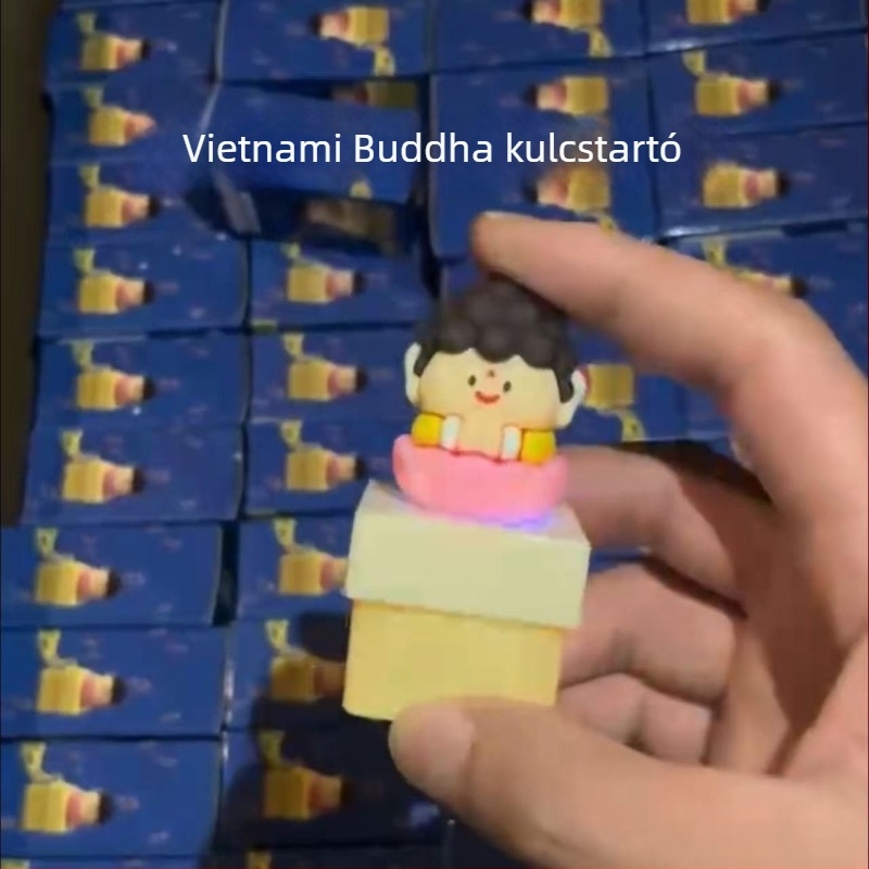 Gumis kulcstartó modern művészet-stílusban, ajándék barátoknak és kollégáknak