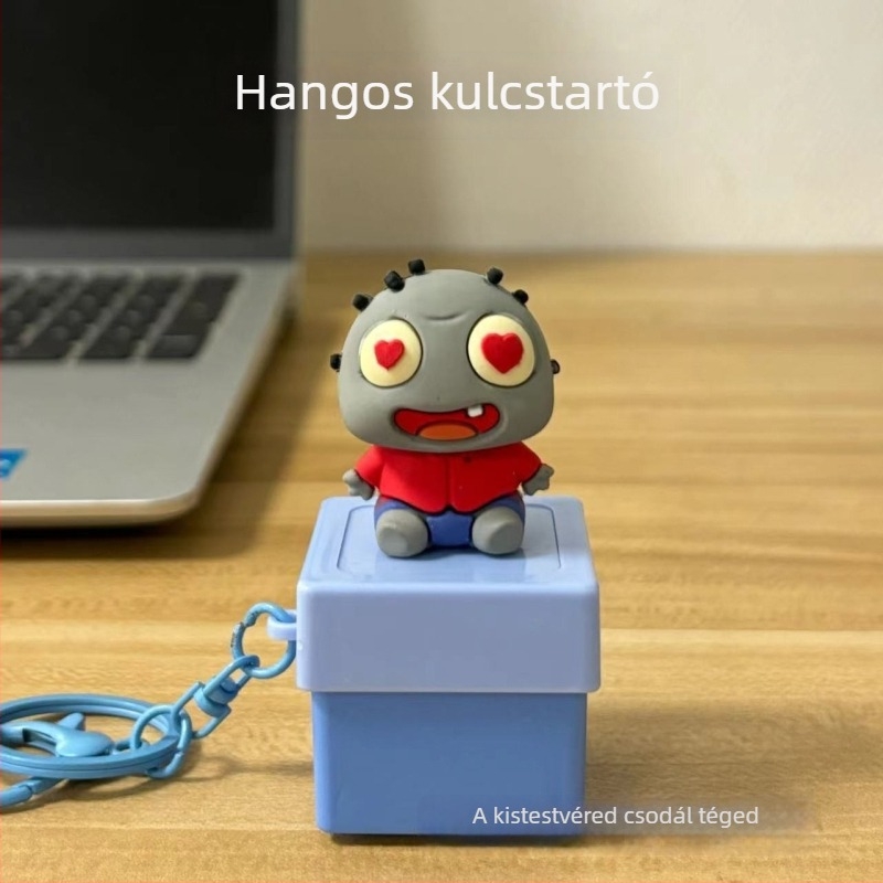 Gumis kulcstartó modern művészet-stílusban, ajándék barátoknak és kollégáknak