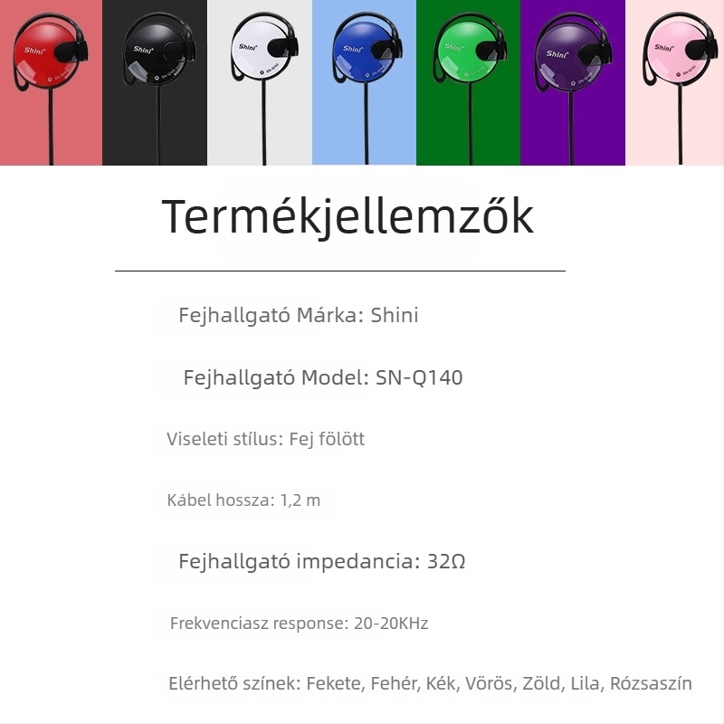 Q140 fülhallgató lapos kábellel, 3,5 mm dugóval, 32 Ω, 20–20000 Hz