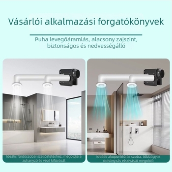 Megosztott csőventilátor, egy-kettő kivitel, fürdőszoba és konyha, HF18B, 220V, 40W, Energiahatékonyság II, Mechanikus vezérlés