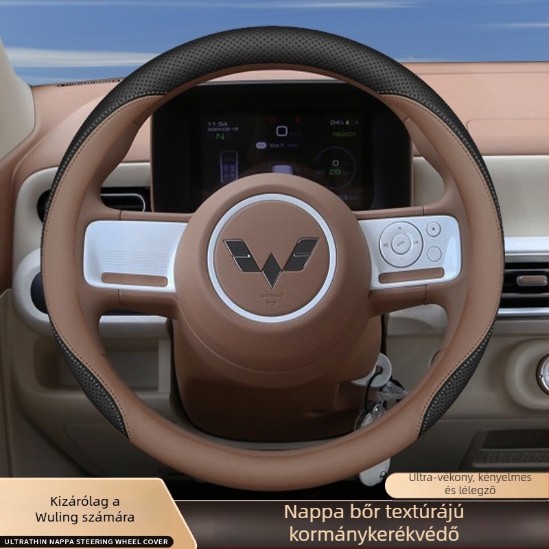 Volánvédő huzat – Macaron stílusú, Wuling Hongguang harmadik generációs Mini 2024 Bingo Plus-hoz; egész évben használható, járműspecifikus telepítés