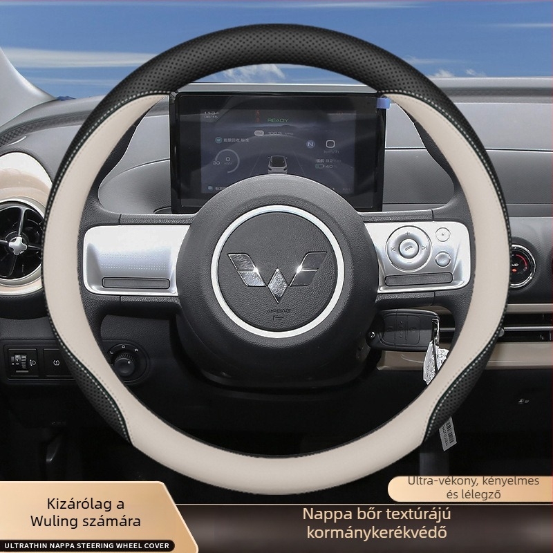 Volánvédő huzat – Macaron stílusú, Wuling Hongguang harmadik generációs Mini 2024 Bingo Plus-hoz; egész évben használható, járműspecifikus telepítés