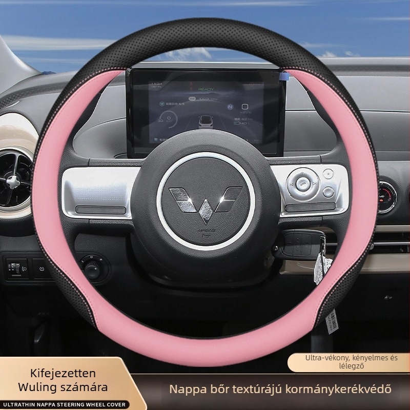Volánvédő huzat – Macaron stílusú, Wuling Hongguang harmadik generációs Mini 2024 Bingo Plus-hoz; egész évben használható, járműspecifikus telepítés
