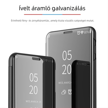 Huawei P30 Pro-hoz elektroplatált bőrtok tükrös felülettel