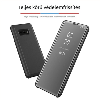 Huawei P30 Pro-hoz elektroplatált bőrtok tükrös felülettel