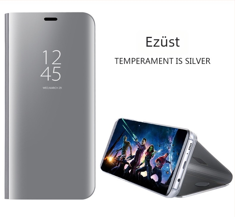 Huawei P30 Pro-hoz elektroplatált bőrtok tükrös felülettel