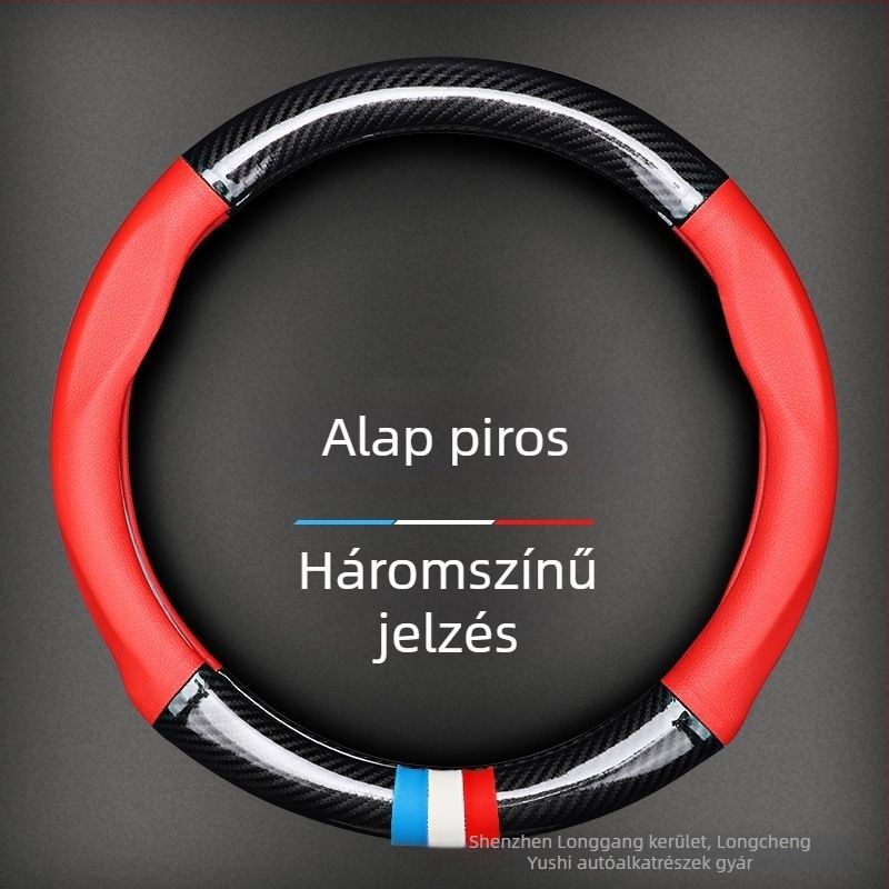Autókormánykerék burkolat, ultra vékony szénszálas felület, négyévszakos univerzális, csúszásmentes, Candy márka, szerelés általános