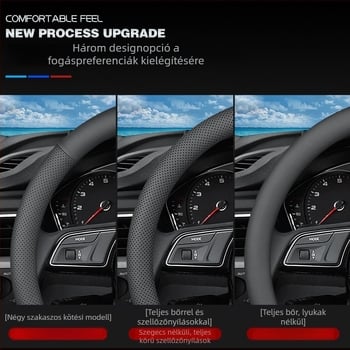 BMW kormánykerék védő – sportos stílus, valódi bőr, univerzális négyévszakos, kompatibilis a 3-as és 5-ös sorozattal, valamint az X1–X7 sorozatokkal