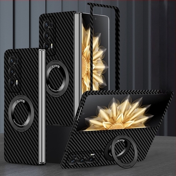 Huawei Honor MagicV2 összecsukható modellhez karbonszálas kemény tok, VS2, ütésálló, teljes élvédelmet biztosít