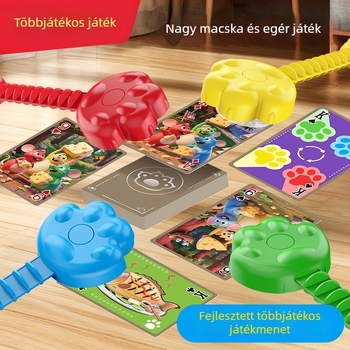 Macska és Egér asztali játék — Reakció és koncentráció fejlesztése, műanyagból, többjátékos, 4–14 éveseknek