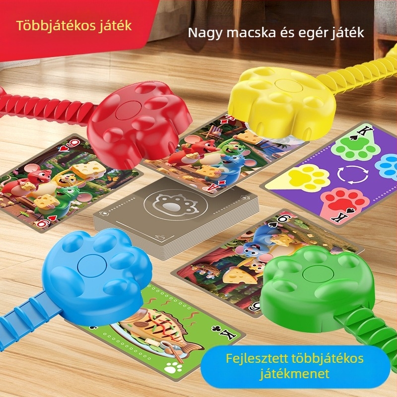 Macska és Egér asztali játék — Reakció és koncentráció fejlesztése, műanyagból, többjátékos, 4–14 éveseknek