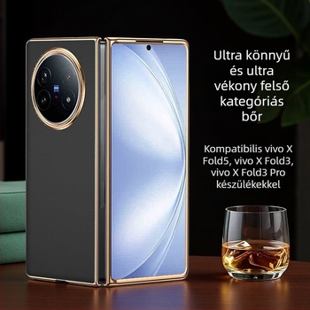 Vivo X Fold 5 bőrtok elektropolatinált felülettel, testreszabható, kopásálló, ütésálló és ujjlenyomat-mentes