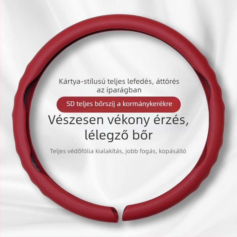 Autó kormánykerék borítás - Sportos stílus, Nyár, Műbőr, Univerzális felhelyezés, Minden autómárkával kompatibilis