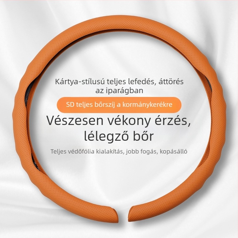 Autó kormánykerék borítás - Sportos stílus, Nyár, Műbőr, Univerzális felhelyezés, Minden autómárkával kompatibilis