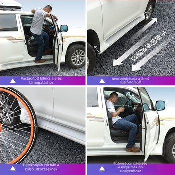 Rozsdamentes acél oldalsó lépcsők a Toyota Pradohoz, 2003-2009 és 2010-2022+ modellekhez, automata váltó.