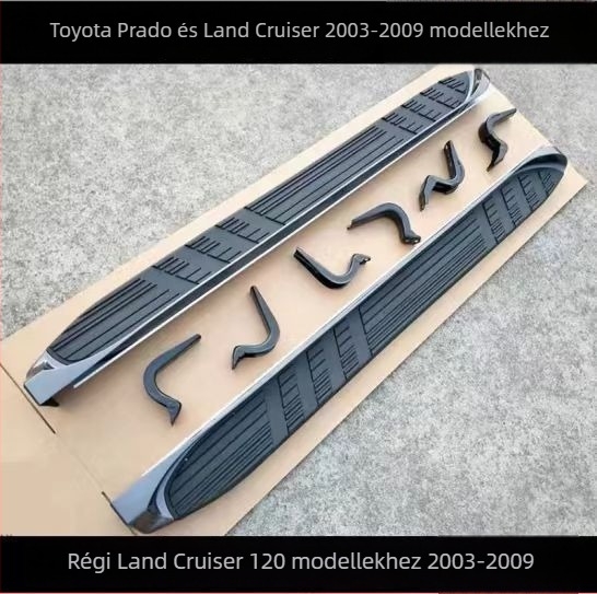 Rozsdamentes acél oldalsó lépcsők a Toyota Pradohoz, 2003-2009 és 2010-2022+ modellekhez, automata váltó.