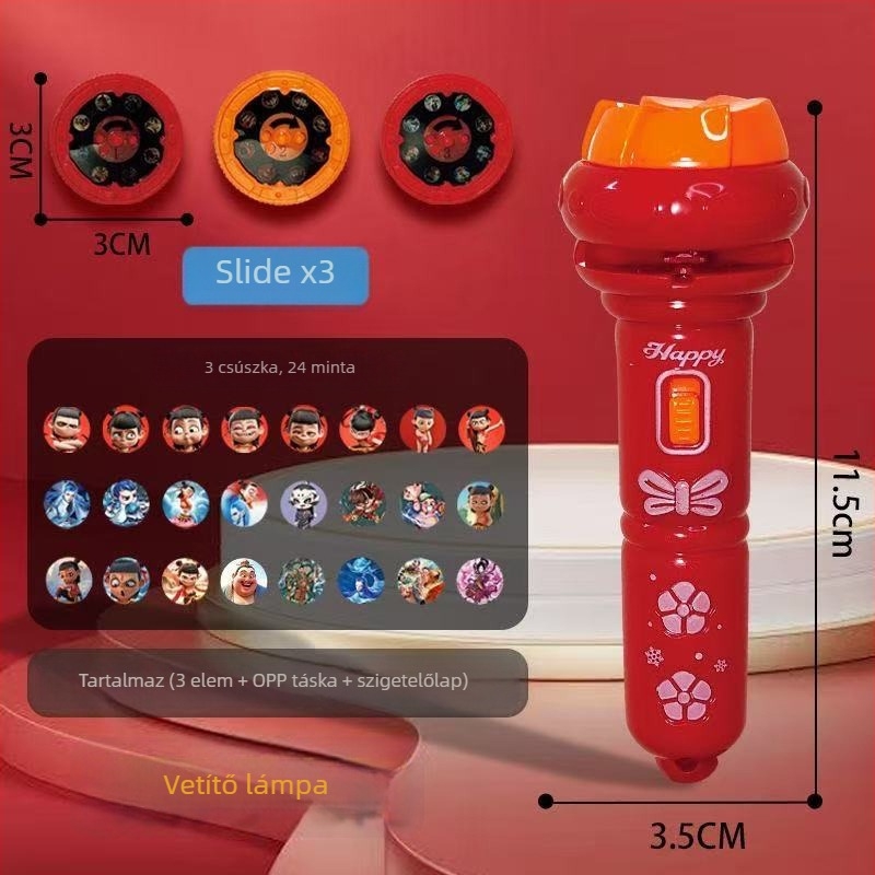 Gyerekeknek készült projektor-fényjáték csillagos ég projekcióval, műanyag oktató játék a szem- kéz koordináció fejlesztésére, 4–6 éveseknek