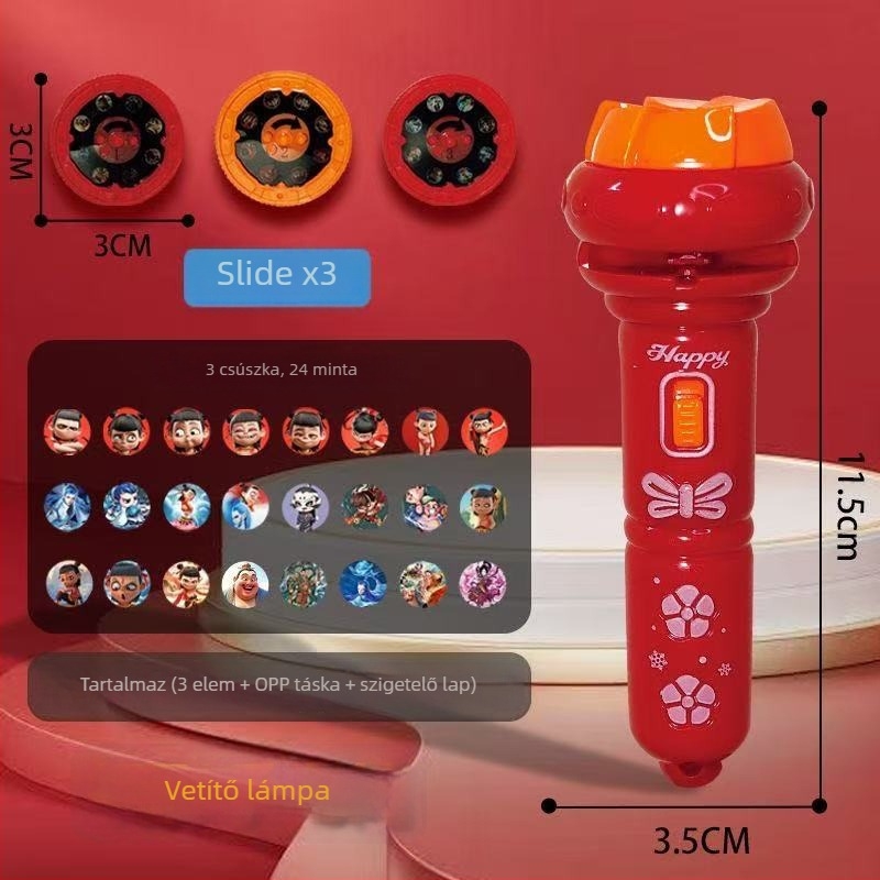 Gyerekeknek készült projektor-fényjáték csillagos ég projekcióval, műanyag oktató játék a szem- kéz koordináció fejlesztésére, 4–6 éveseknek