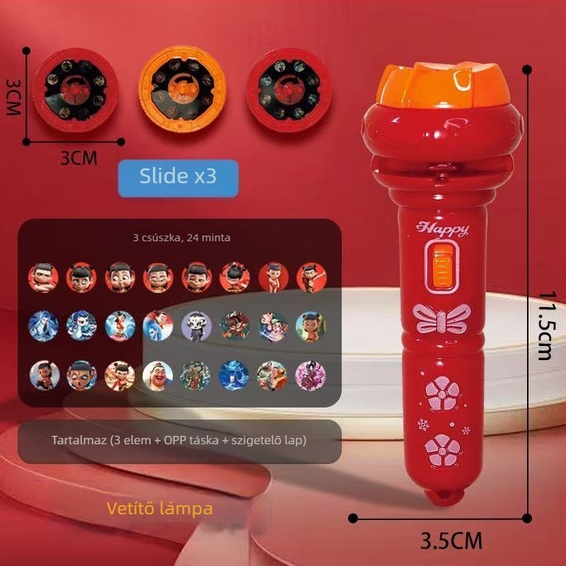 Gyerekeknek készült projektor-fényjáték csillagos ég projekcióval, műanyag oktató játék a szem- kéz koordináció fejlesztésére, 4–6 éveseknek