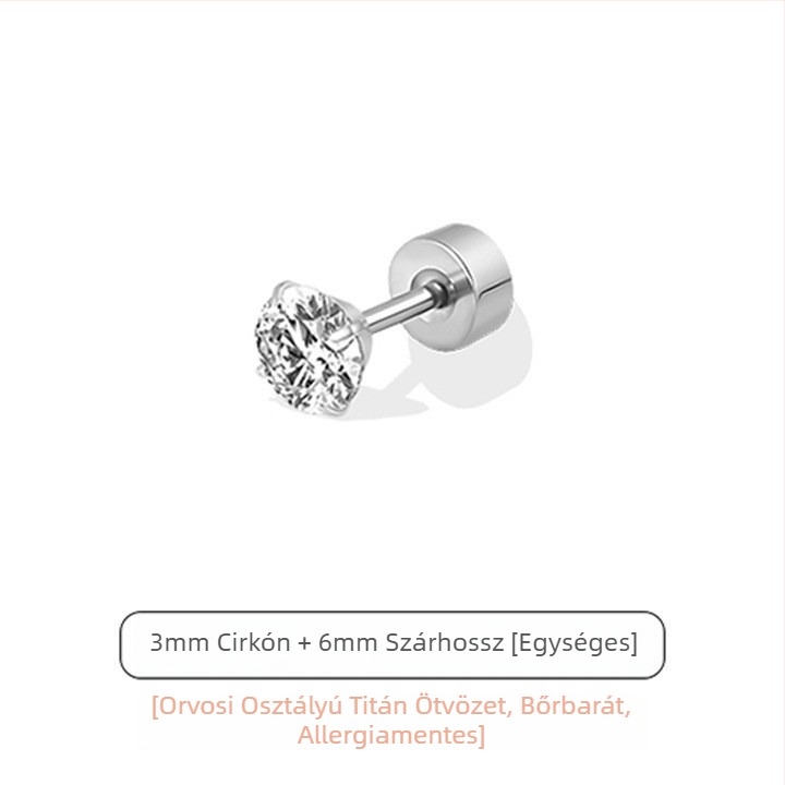 Fülbevalók titánötvözetből, electroplating felülettel, geometriai forma, uniszex, fülcsap anyaga titánötvözet