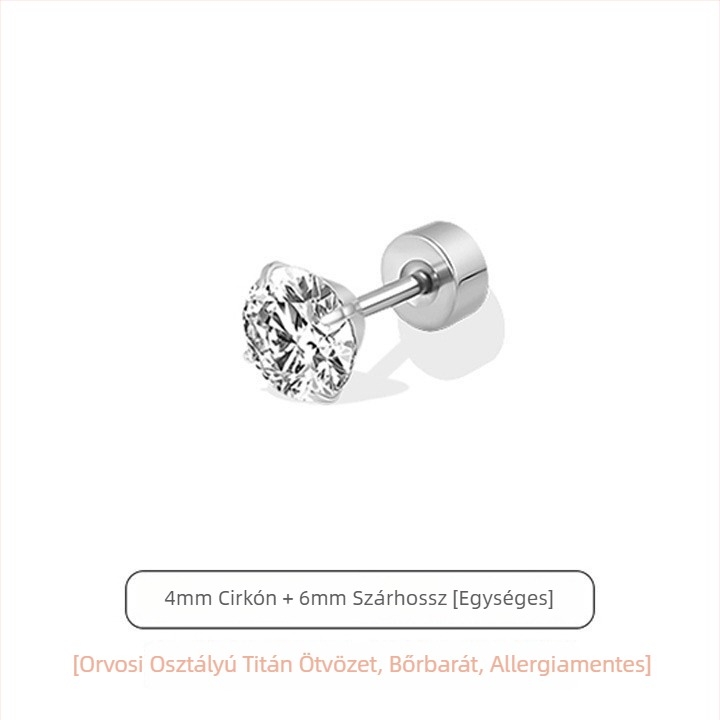 Fülbevalók titánötvözetből, electroplating felülettel, geometriai forma, uniszex, fülcsap anyaga titánötvözet