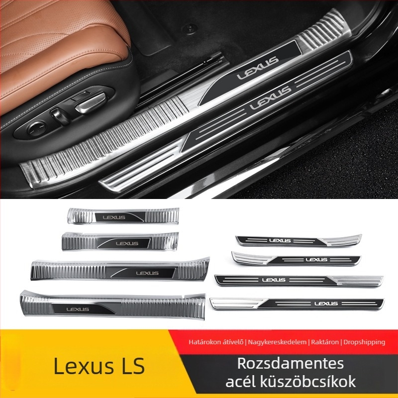 Lexus LS-hez ajtó küszöb díszítő sávok és üdvözlő pedálok (O'dell, rozsdamentes acél, testreszabható)