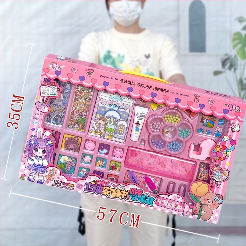 DIY játékkészlet Guka krém ragasztó matricákkal – játék ház, műanyag, 4–6 éveseknek, csomagolás doboz