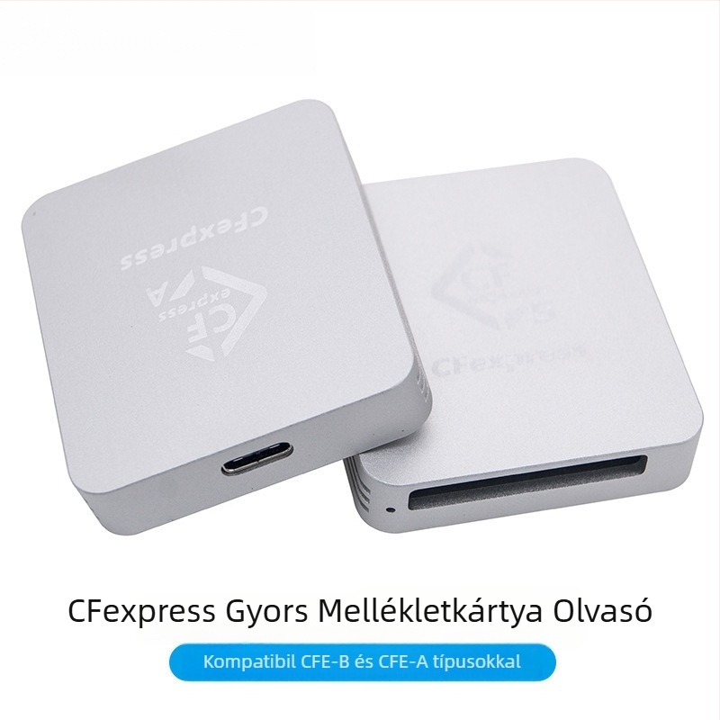 CFexpress kártyaolvasó Type A/B-hez, USB 3.1 Type-C, CNC alumíniumötvözet burkolat, külső, 60 g